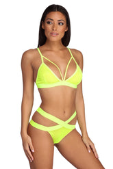 Ensemble soutien-gorge et culotte en maille à bretelles électriques
